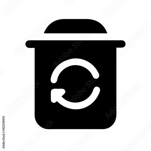 trash restore glyph flat vector icon