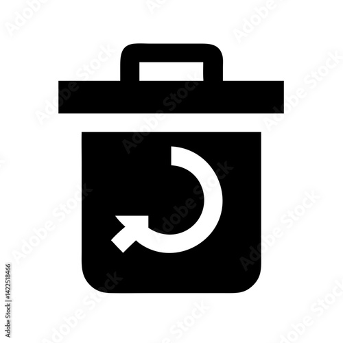 trash restore alt glyph  flat vector icon