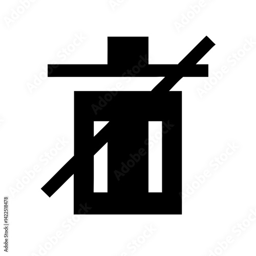 trash slash glyph flat vector icon