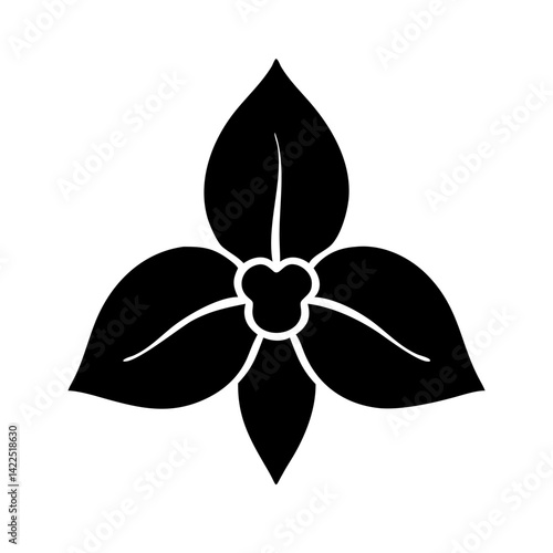 trillium glyph  flat vector icon