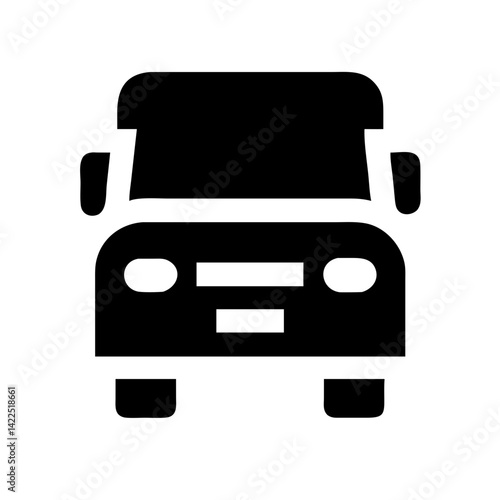 truck front glyph flat vector icon