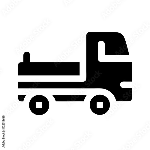 truck flatbed glyph  flat vector icon