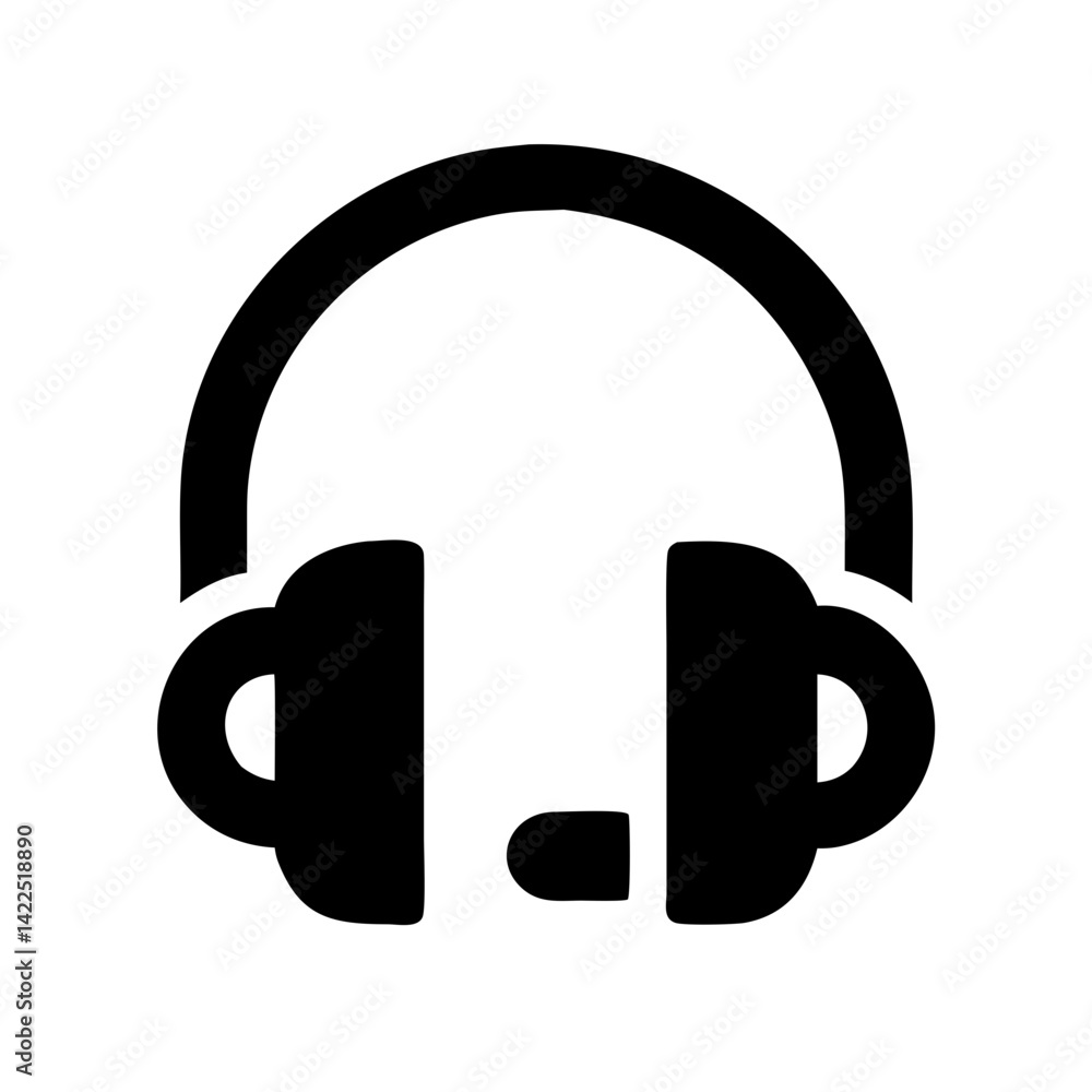 user headset glyph flat vector icon user headset glyph flat vector icon