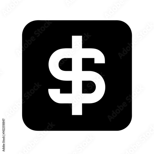 usd square glyph  flat vector icon