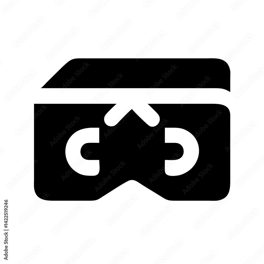 vr cardboard glyph flat vector icon vr cardboard glyph flat vector icon