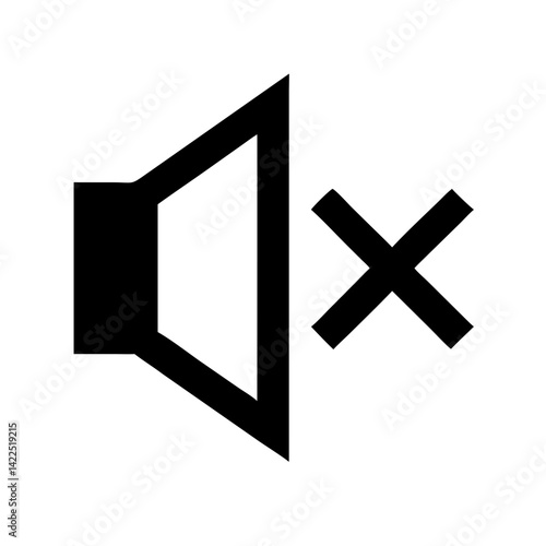 volume mute glyph  flat vector icon