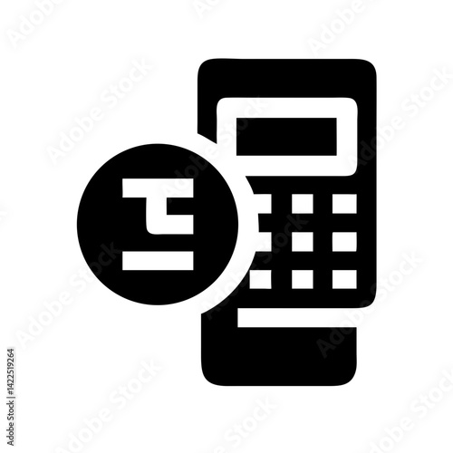 watch calculator glyph flat vector icon