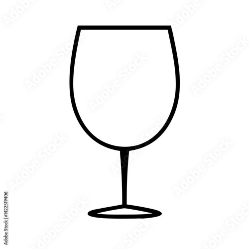 wine glass empty glyph flat vector icon