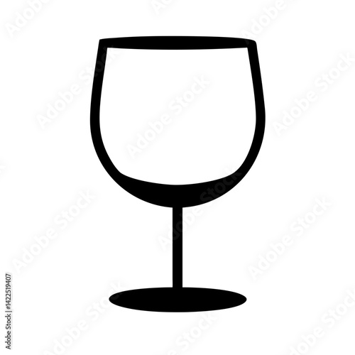 wine glass empty glyph flat vector icon