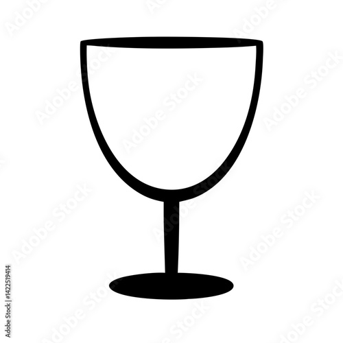 wine glass empty glyph flat vector icon
