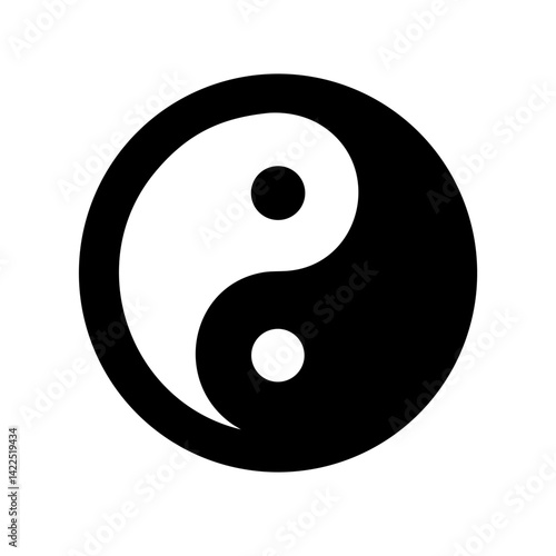 yin yang glyph  flat vector icon