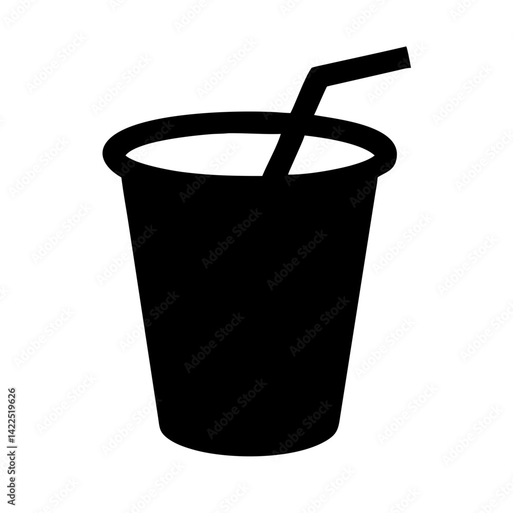 cup straw glyph flat vector icon cup straw glyph flat vector icon