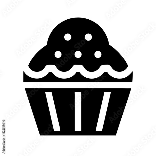 cupcake alt glyph flat vector icon