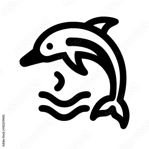 dolphin glyph flat vector icon