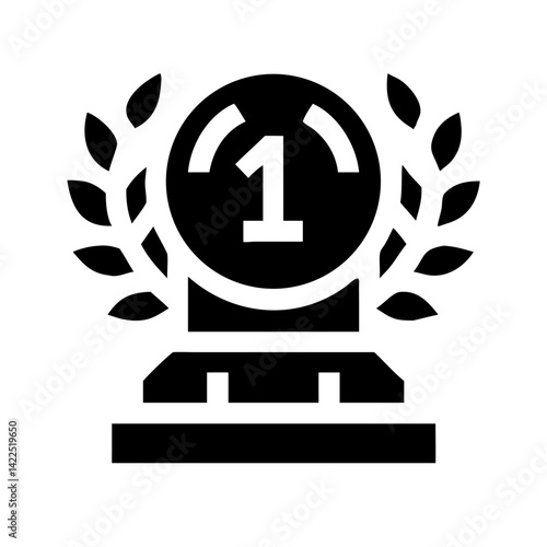 first award glyph  flat vector icon