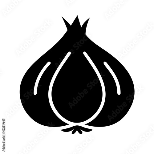 garlic alt glyph flat vector icon