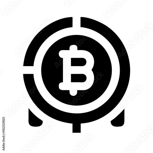 bitcoin currency glyph icon  flat vector icon