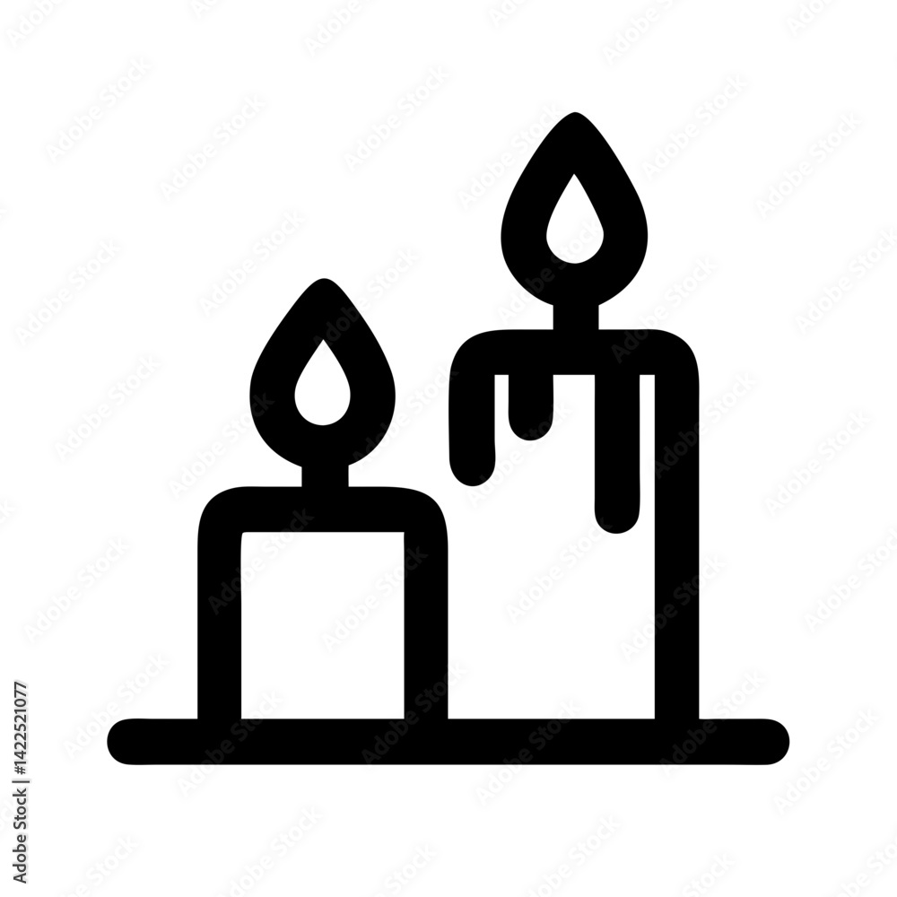 Obraz premium candle icon flat vector icon