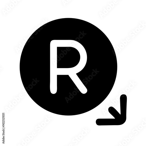 south african rand currency glyph icon flat vector icon