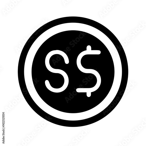 singapore dollar currency glyph icon flat vector icon