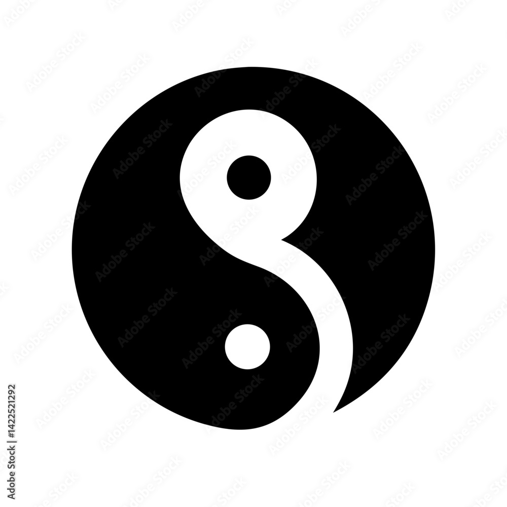 yin yang icon flat vector icon yin yang icon flat vector icon