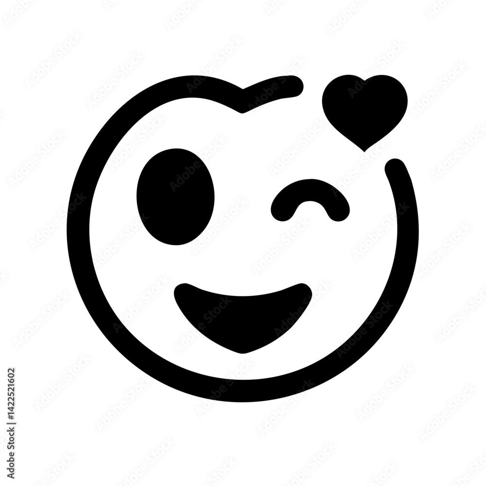 flirty emoji glyph icon flat vector icon flirty emoji glyph icon flat vector icon