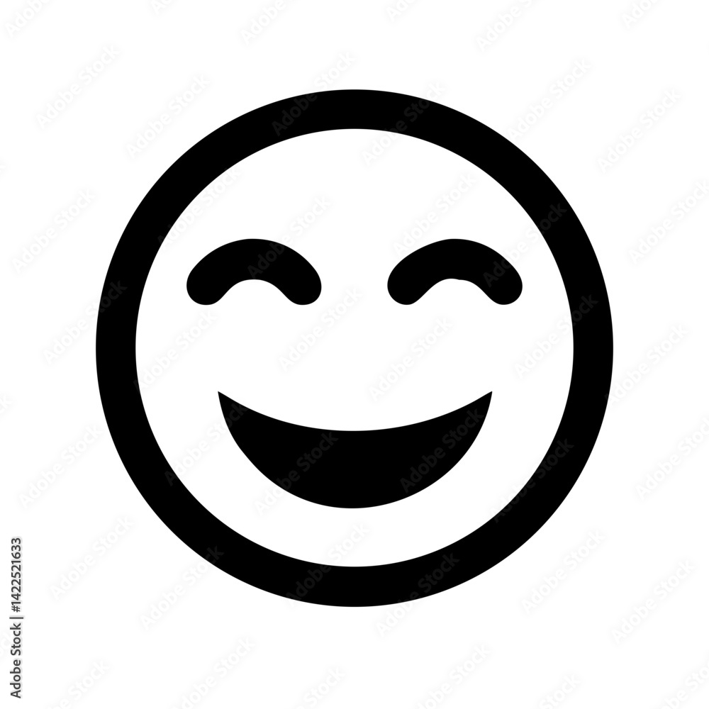 Fototapeta premium happy emoji glyph icon flat vector icon