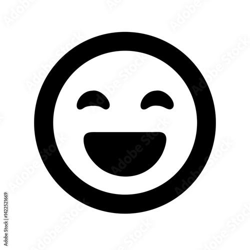 laugh emoji glyph icon flat vector icon