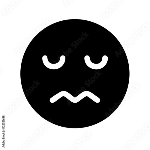 nervous emoji glyph icon flat vector icon