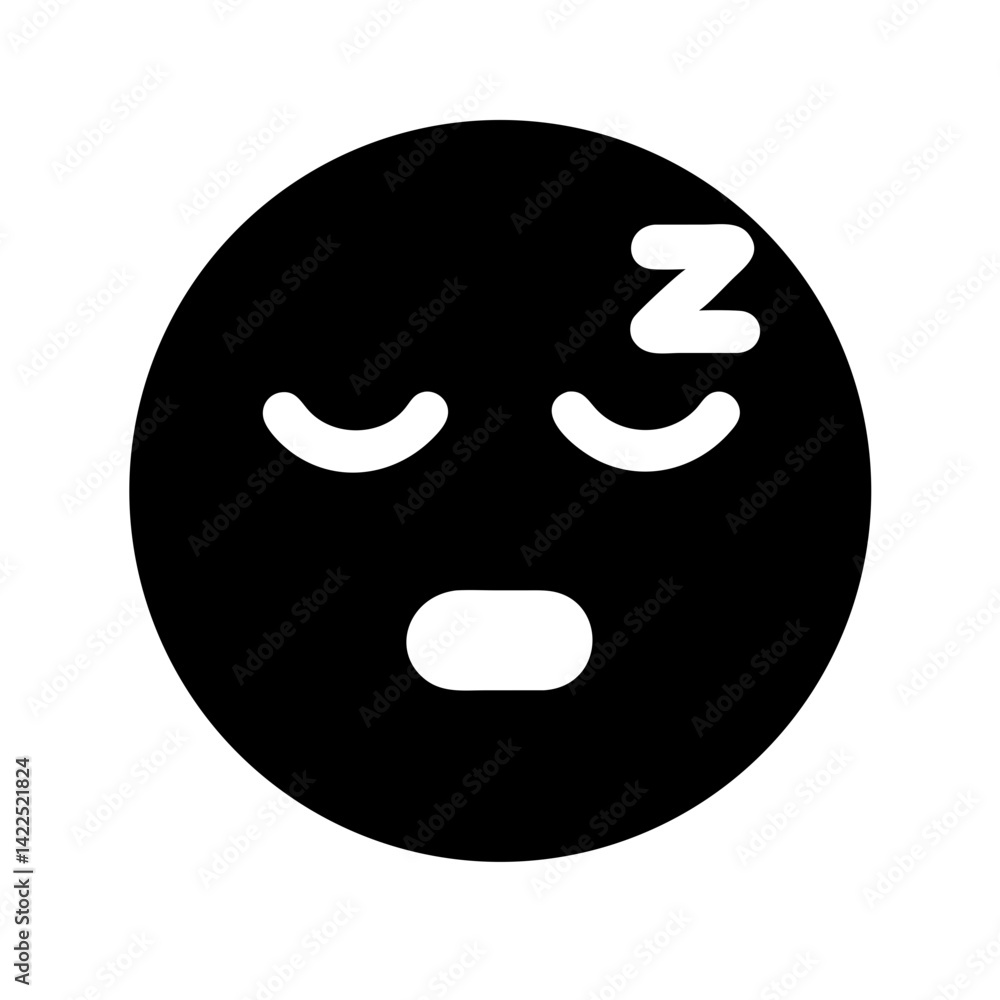 sleepy emoji glyph icon flat vector icon sleepy emoji glyph icon flat vector icon