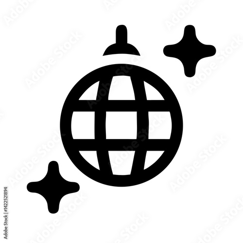 mirror ball icon flat vector icon