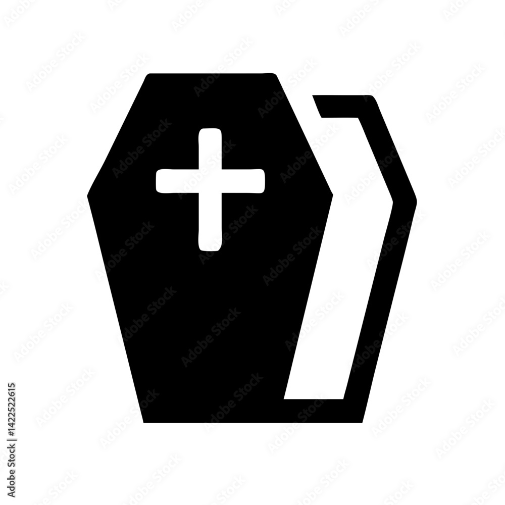 Obraz premium coffin icon flat vector icon
