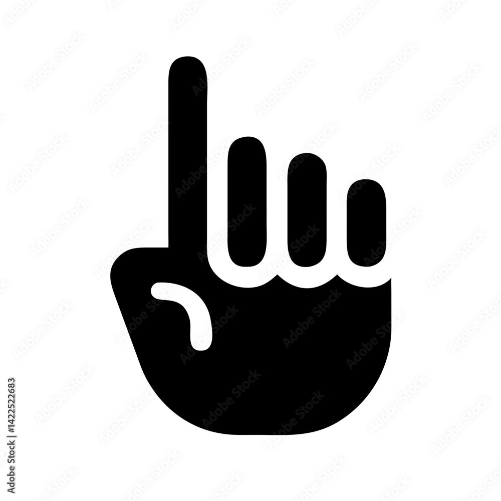 Obraz premium middle finger hand glyph icon flat vector icon
