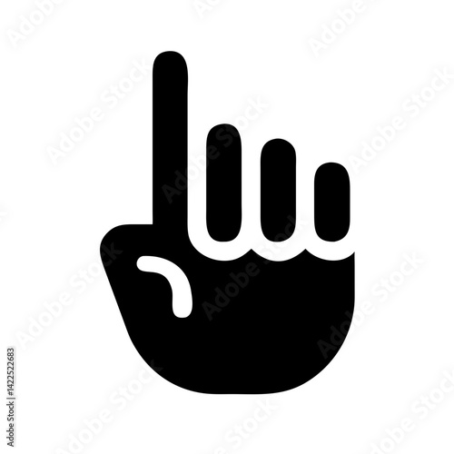 middle finger  hand glyph icon flat vector icon