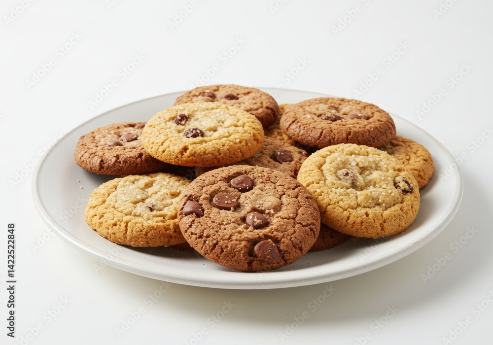 Plate of Cookies isolated on a white Plate of Cookies isolated on a white