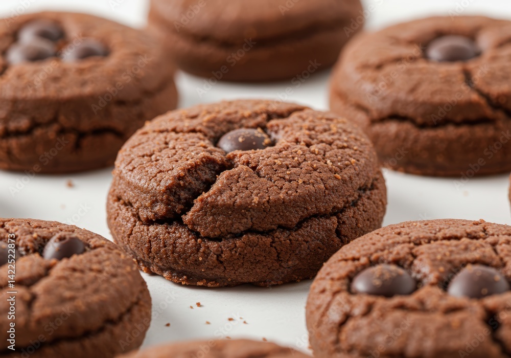 Mini chocolate cookies isolated on a white Mini chocolate cookies isolated on a white