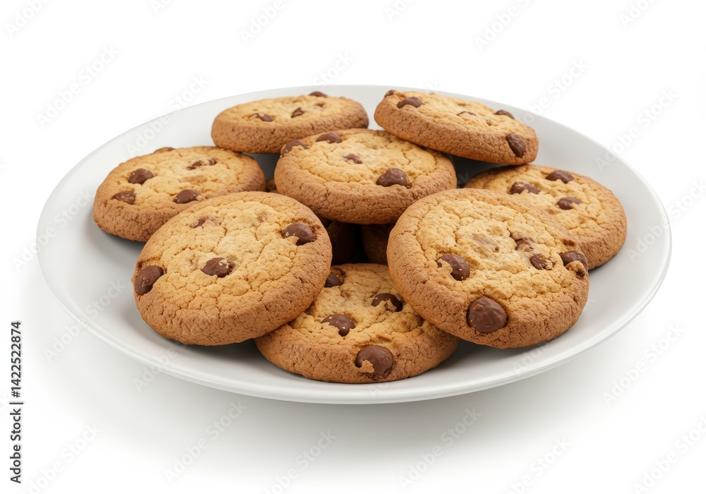 Plate of Cookies isolated on a white Plate of Cookies isolated on a white
