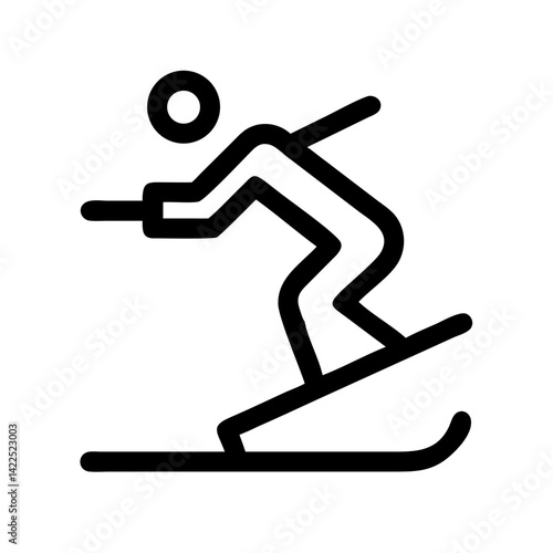 skiing icon  flat vector icon