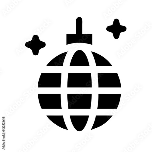 disco ball icon  flat vector icon