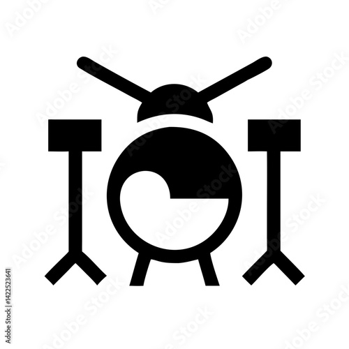 drum set icon  flat vector icon