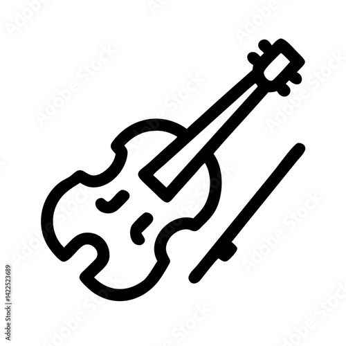 violin icon  flat vector icon