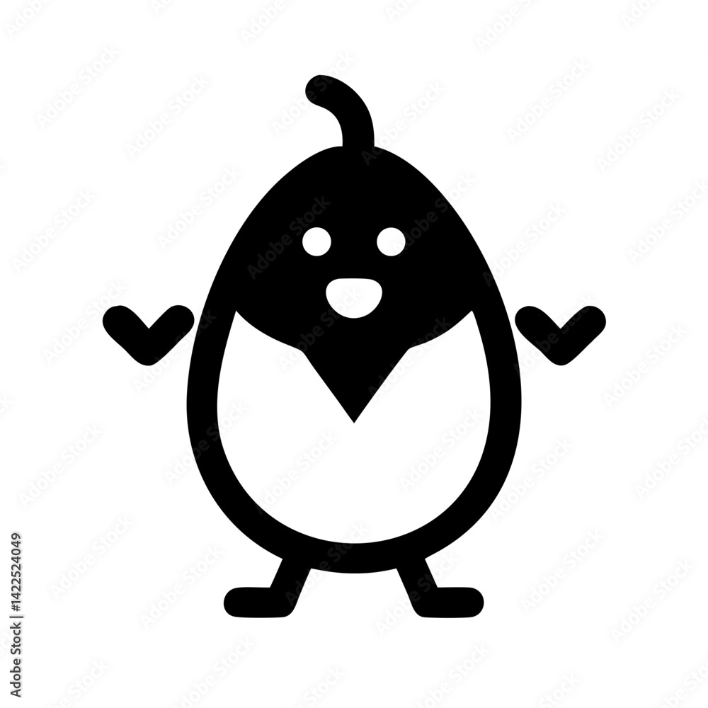 Obraz premium chick icon flat vector icon