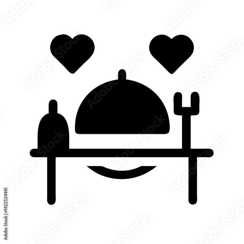 romantic dinner icon  flat vector icon