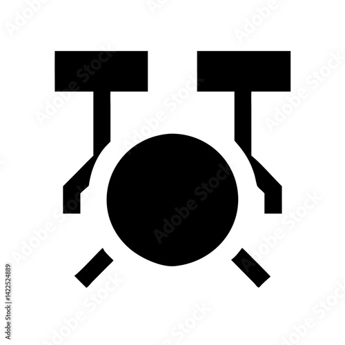 drum set icon  flat vector icon