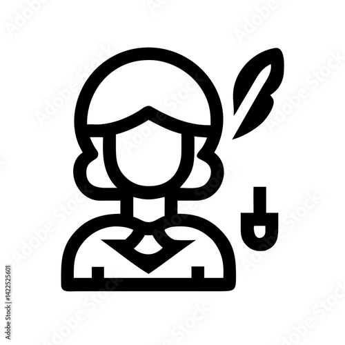 poet icon flat vector icon