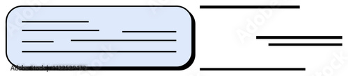 Rounded rectangle with horizontal lines for structured text alongside parallel lines for alignment. Ideal for document editing, organization, formatting, layout design, minimalism, user interface