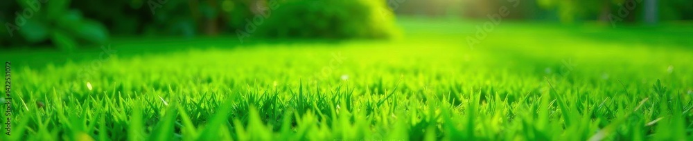 Obraz premium Lush, vibrant green lawn, perfectly manicured , lawn, bright, natural