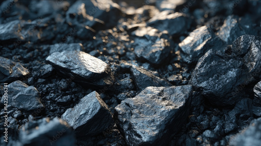 Close Up of Shiny Coal Pieces Reflecting Light Energy Resources Close Up of Shiny Coal Pieces Reflecting Light Energy Resources
