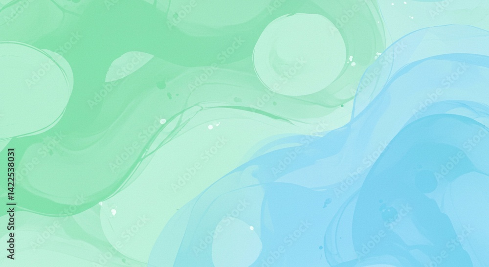 Abstract Pastel Green and Blue Swirl Fluid Art Painting Background Texture Abstract Pastel Green and Blue Swirl Fluid Art Painting Background Texture