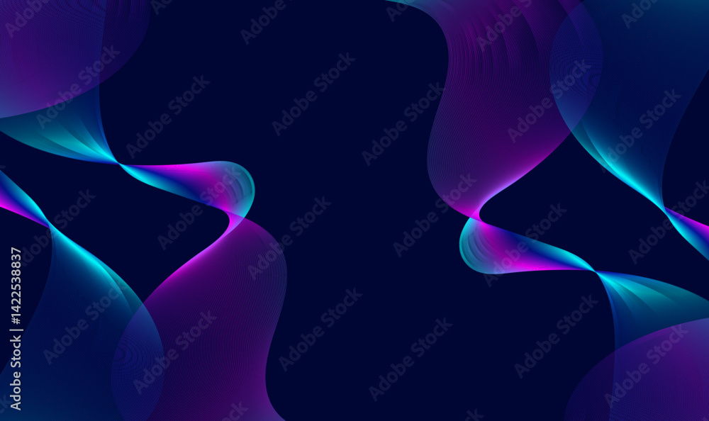 Abstract Blue Purple Gradient Wave Background